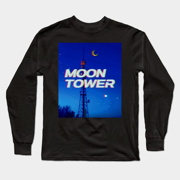 Moon Tower logo shirt Long Sleeve T-Shirt by lofi_retrowave